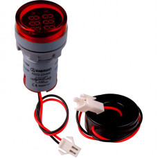 Индикатор с вольтметром и амперметром ENERGIO AD22-22VAMR красный