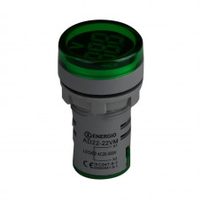 Индикатор с вольтметром ENERGIO AD22-22VM зеленый