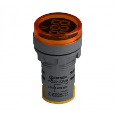 Индикатор с вольтметром ENERGIO AD22-22VM желтый.