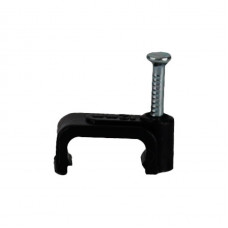 Кабельная скоба пластиковая плоская ENERGIO 7мм черная (100шт)