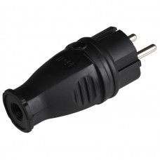 Вилка каучуковая ENERGIO 16А прямая з/к