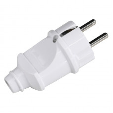 Вилка бытовая ENERGIO 16А прямая с/у белая