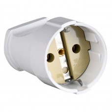 Розетка бытовая ENERGIO 16А переносная с/у белая