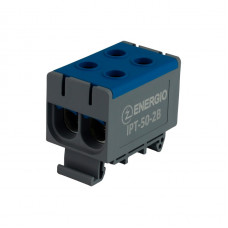 Клемма вводная силовая ENERGIO IPT 50мм2 на DIN-рейке двойная синяя