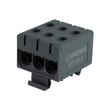 Клемма вводная силовая ENERGIO IPT 50мм2 на DIN-рейке тройная серая