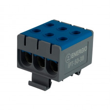 Клемма вводная силовая ENERGIO IPT 50мм2 на DIN-рейке тройная синяя
