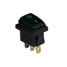 Клавишный переключатель ENERGIO KCD1-2-101WN Gn/Bk ON-OFF 1 клавиша с подсветкой IP65