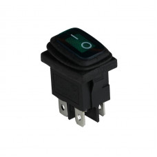 Клавишный переключатель ENERGIO KCD1-4-201WN Gn/Bk ON-OFF 1 клавиша с подсветкой IP65