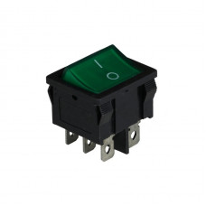 Клавишный переключатель ENERGIO KCD1-6-201N Gn/Bk ON-OFF 1 клавиша с подсветкой