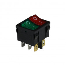 Клавишный переключатель ENERGIO KCD1-6-2101N Gn+Rd/Bk ON-OFF 2 клавиши с подсветкой