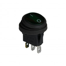 Клавишный переключатель ENERGIO KCD1-8-101WN Gn/Bk ON-OFF 1 клавиша с подсветкой IP65