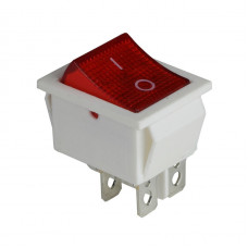 Клавишный переключатель ENERGIO KCD2-201N Rd/Wh ON-OFF 1 клавиша с подсветкой