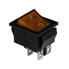 Клавишный переключатель ENERGIO KCD2-201N Yl/Bk ON-OFF 1 клавиша с подсветкой