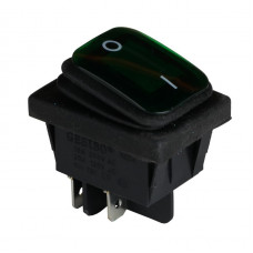 Клавишный переключатель ENERGIO KCD2-201WN Gn/Bk ON-OFF 1 клавиша с подсветкой IP65