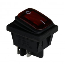 Клавишный переключатель ENERGIO KCD2-201WN Rd/Bk ON-OFF 1 клавиша с подсветкой IP65