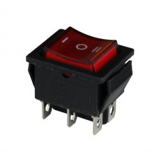Клавишный переключатель ENERGIO KCD2-203N Rd/Bk ON-OFF-ON 1 клавиша с подсветкой