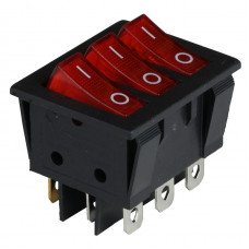 Клавишный переключатель ENERGIO KCD2-3101N Rd/Bk ON-OFF 3 клавиши с подсветкой