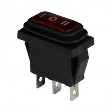 Клавишный переключатель ENERGIO KCD3-103W Rd/Bk ON-OFF-ON 1 клавиша IP65