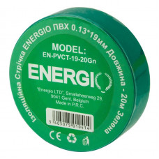 Изоляционная лента ПВХ ENERGIO 0.13*19мм 20м зеленая