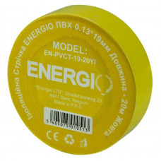 Изоляционная лента ПВХ ENERGIO 0.13*19мм 20м желтая
