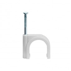 Кабельная скоба пластиковая круглая ENERGIO 14мм (100шт)