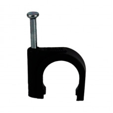 Кабельная скоба пластиковая круглая ENERGIO 7мм черная (100шт)