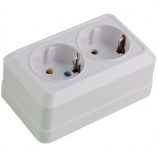 Розетка накладная ENERGIO 16А двойная с/к