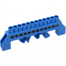 Шина нулевая изолированная ENERGIO на DIN-рейке (универсальная) 12 отв.