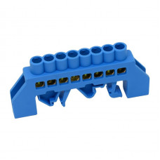 Шина нулевая изолированная ENERGIO на DIN-рейке (универсальная) 8 отв.