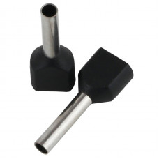 Наконечник втулочный изолированный ENERGIO TE 2х1мм2 8мм черный (100шт)