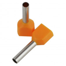 Наконечник изолированный втулочный ENERGIO TE 2х1мм2 10мм оранжевый (100шт)