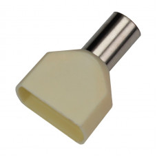 Наконечник изолированный втулочный ENERGIO TE 2х16мм2 12мм белый (100шт)