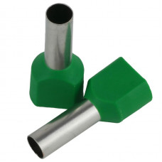 Наконечник втулочный изолированный ENERGIO TE 2х6мм2 14мм зеленый (100шт)