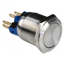 Кнопка металлическая ENERGIO TY22C-P11Z плоская под пайку с фиксацией NO+NC