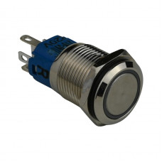 Кнопка металлическая ENERGIO TYJ16-361 с подсветкой с фиксацией 220В красная NO+NC