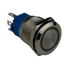 Кнопка металлическая ENERGIO TYJ19-271 с подсветкой без фиксации 220В NO+NC