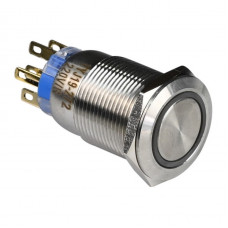 Кнопка металлическая ENERGIO TYJ19-272 с подсветкой без фиксации 220В красная 2NO+2NC