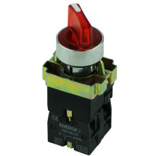 Переключатель секторный ENERGIO XB2-BK2465 1-0 с индикатором красный NO+NC