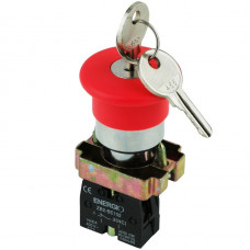 Кнопка ENERGIO XB2-BS142 грибок 40мм с ключом красная NC
