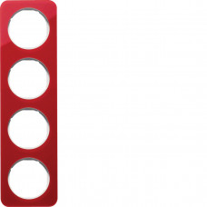 Рамка 4Х красный прозрачный/пол.белье, акрил, R.1 10142349, Гарантия