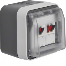 Розетка для громкоговорителя двойная, IP55, серая, W.1 11963515, Гарантия Розетка для громкоговорителя двойная, IP55, серая, W.1 11963515, Гарантия
