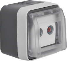 Розетка антенная, 2 отверстия, проходная, IP55, серая, W.1, Гарантия