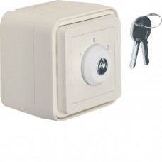 Выключатель для жалюзи замочный IP55, пол.белый, 10А/250В W.1, Гарантия