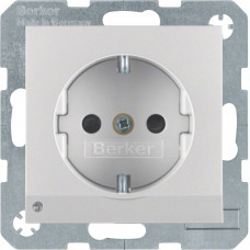 Розетка с ж/к с зах.от детей с LED-подсветкой, алюминий, 16А/250В B.х 41091404, Гарантия Розетка с ж/к с зах.от детей с LED-подсветкой, алюминий, 16А/250В B.х 41091404, Гарантия
