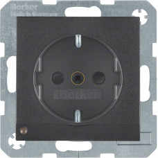 Розетка с ж/к с зах.от детей с LED-подсветкой, антрацит, 16А/250В B.х 41091606, Гарантия