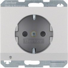 Розетка с ж/к с зах.от детей с LED-подсветкой, алюминиевый лак, K.5 41097003, Гарантия