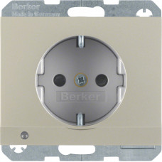 Розетка с ж/к с зах.от детей с LED-подсветкой, стальной лак, 16А/250В K.5 41097004, Гарантия