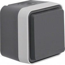 Розетка с ж/к IP55, серая, 16А/250В W.1, Гарантия