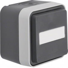 Розетка с ж/к, поле д/надписи, IP55, серая, 16А/250В W.1, Гарантия