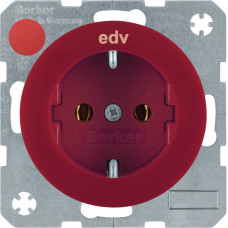 Розетка с ж/к красная с надписью EDV, 16А/250В, R.1/R.3 47432022, Гарантия